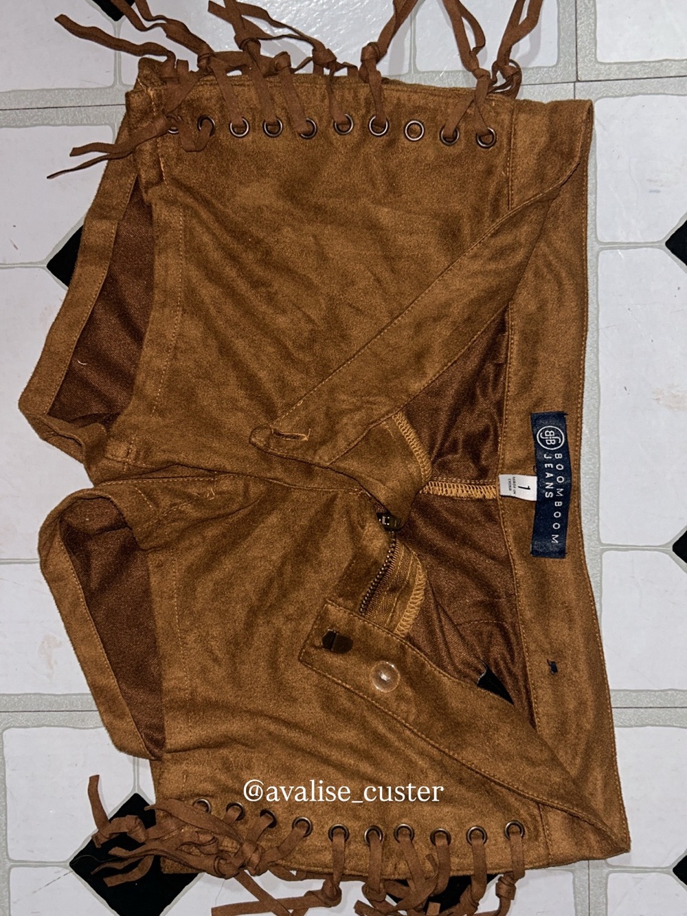 Boom Boom Jeans Brown Corduroy Lace-Up Women’s Shorts